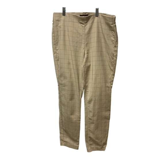 Crosby Windowpane Pull on Stretch Ankle Pants Womens 12 Workwear Career Business - Picture 1 of 6
